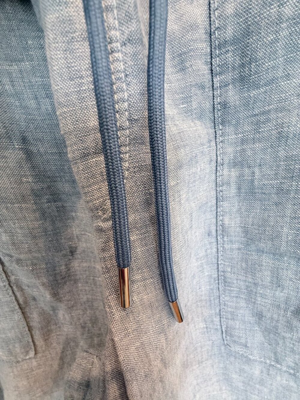 Athleta Retreat Linen Jogger Chambray Blue Size 8 Petite NWT - Picture 8 of 8